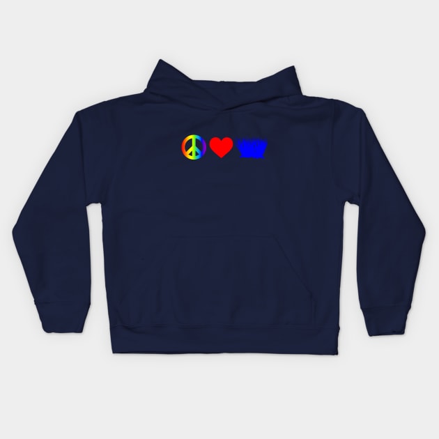 Peace Love Bluegrass Kids Hoodie by GypsyBluegrassDesigns